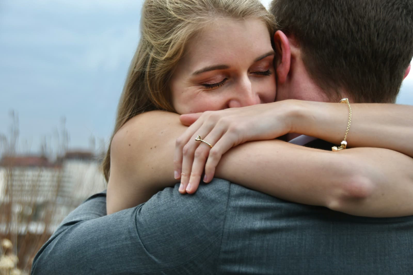 Two people coming together